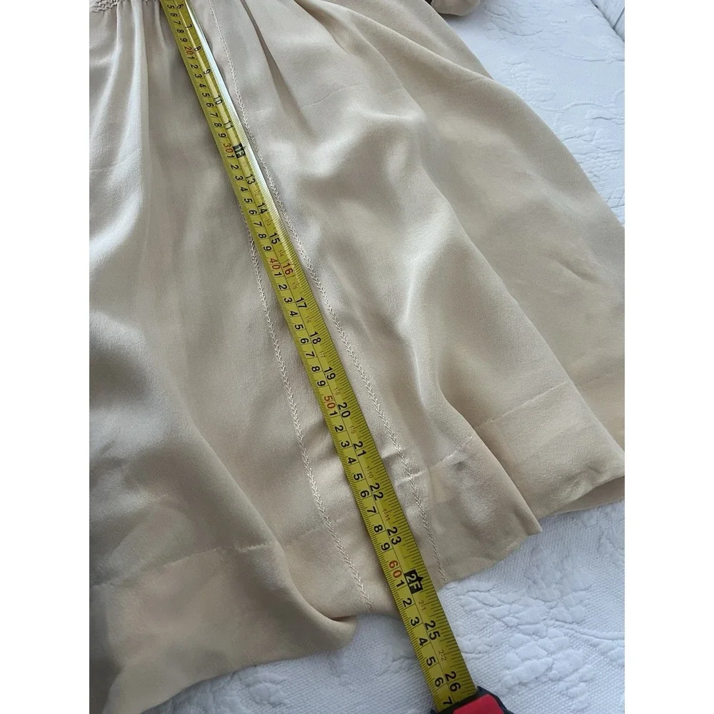 Antique Silk Dress Coat Robe Embroidered Gown Baby Cream Lined Handmade